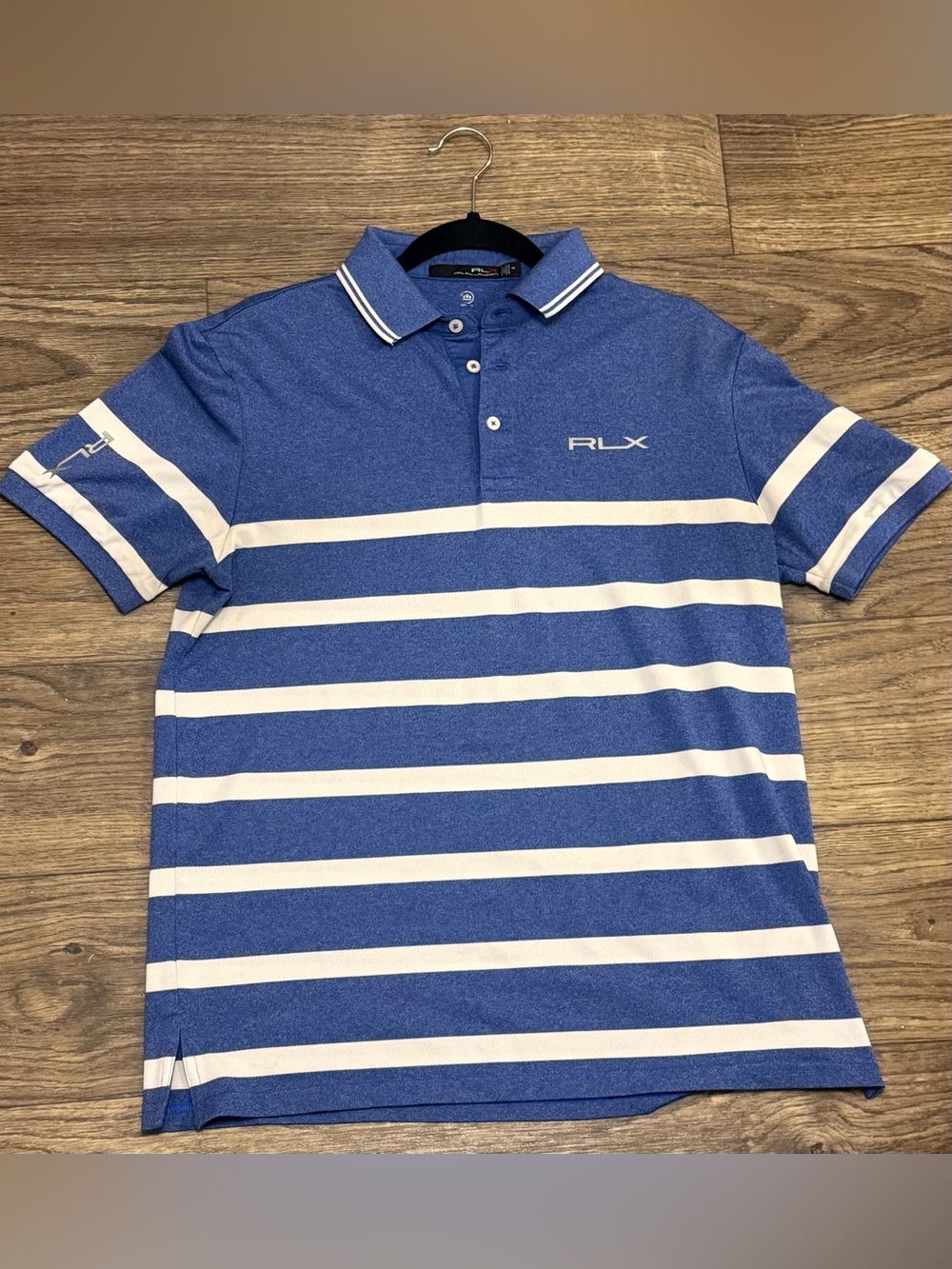 Ralph Lauren RLX Blue & White Striped Polo